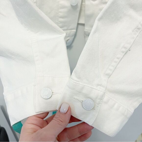 Mistress Rocks "FATHOM' White Classic Oversized Denim Jacket in Size M - Picture 7 of 9